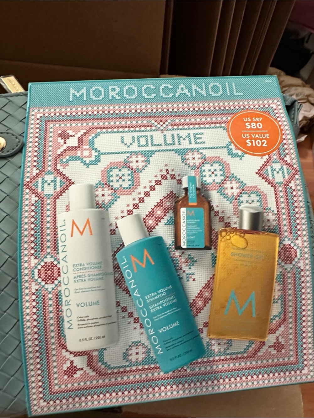 Moroccanoil Volume Hair Care Set – Turquoise, White & Amber
